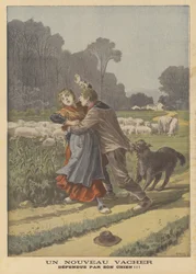 Een herderin gered van een aanvaller door haar hond